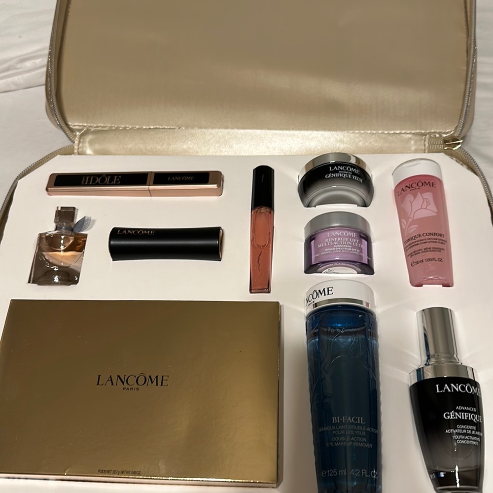 Lancome Makeup Set with Gold Case